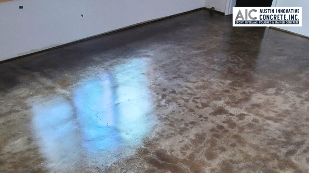 brown stained concrete floor