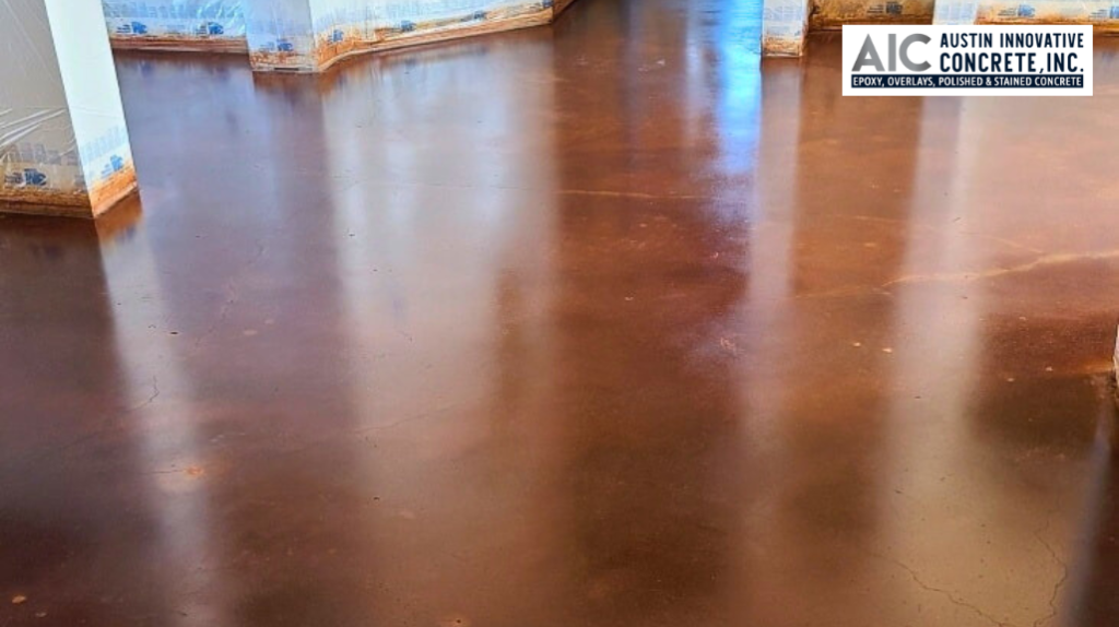 house with stained concrete flooring