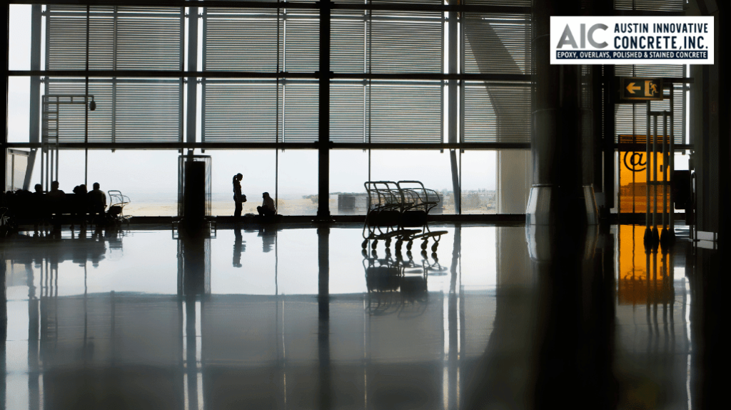 commercial place with polished concrete flooring